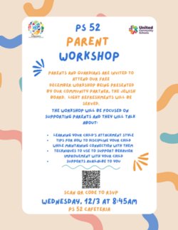Parent workshop December 3rd flyer
